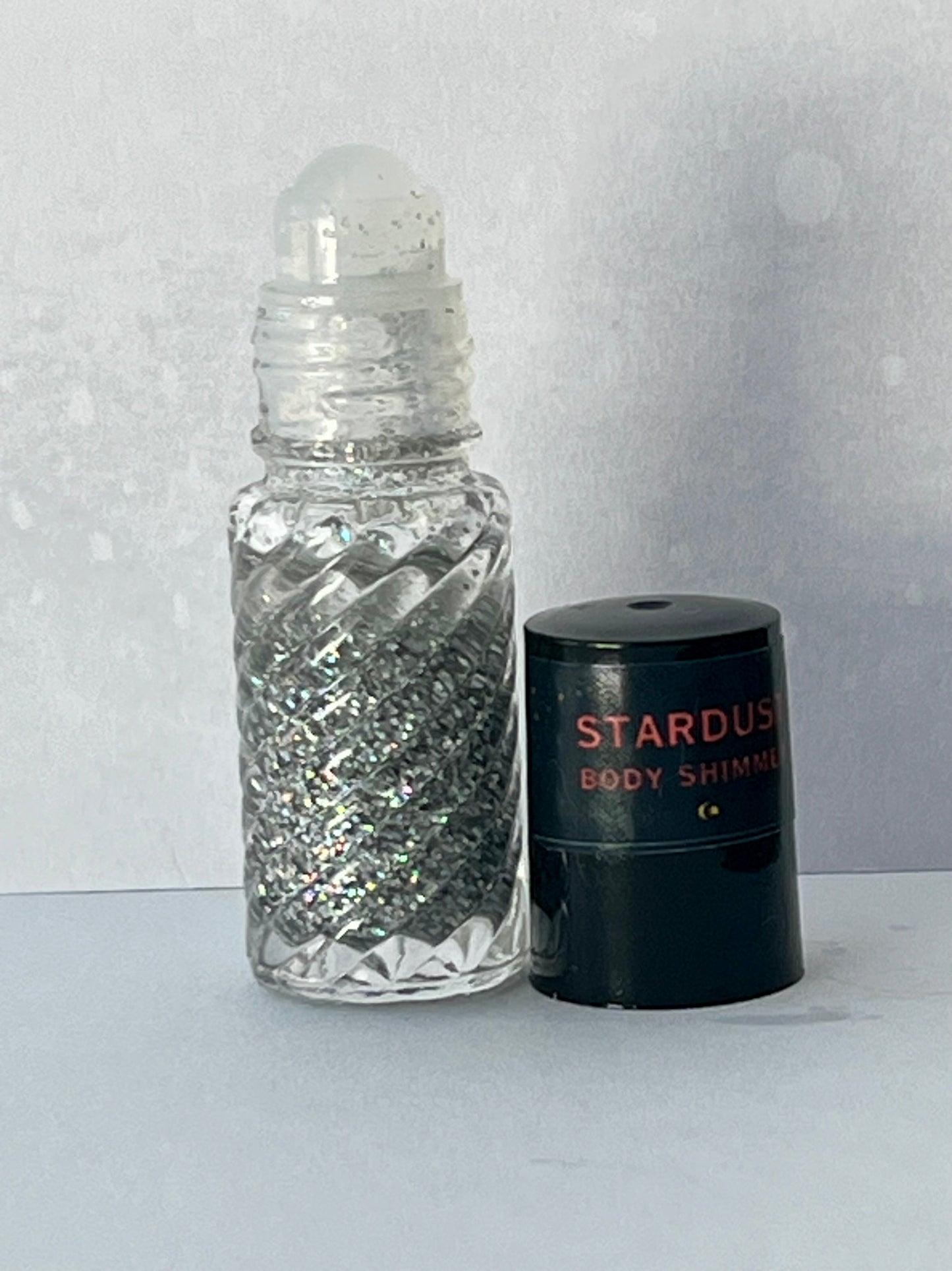 STARDUST BODY SHIMMER | Eco-friendly Silver Halographic Glitter Rollerball (unscented)