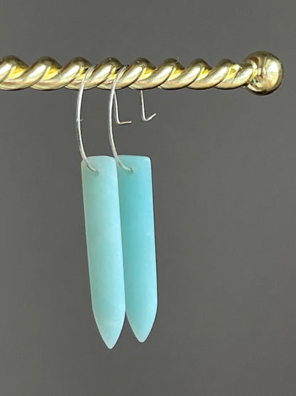 CHUNKY AMAZONITE PUFF MINI HOOP | GEMSTONE CRYSTAL Earrings