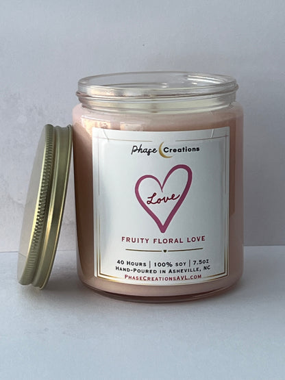 Valentine’s Candle | LOVE ~ Fruity Floral Love | Hand-poured Premium Soy Candle