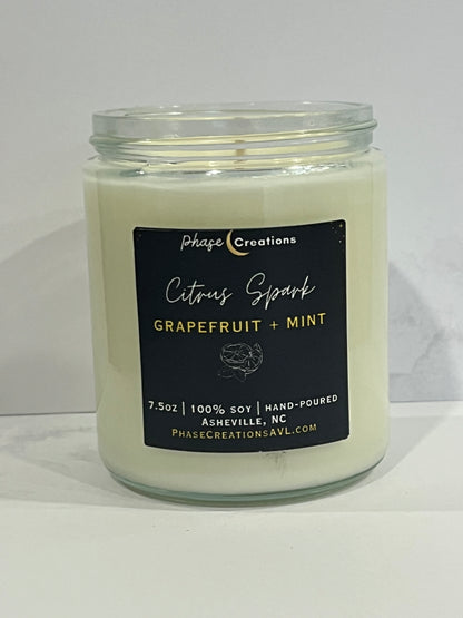 CITRUS SPARK ~ Grapefruit + Mint | Hand-poured Premium Soy Candle