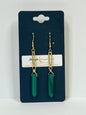 MALACHITE SLIM DANGLES | GEMSTONE CRYSTAL Earrings