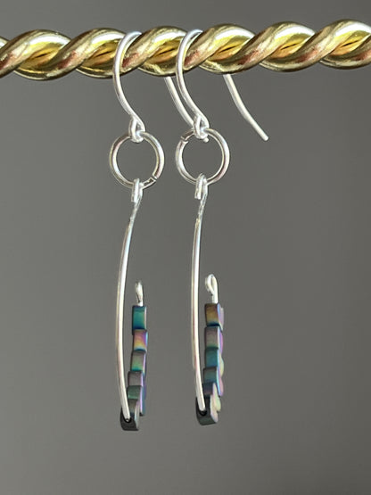 RAINBOW HEMATITE HEART MARQUISE |  GEMSTONE CRYSTAL Earrings