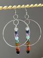 CHAKRA MINI HEART HOOP-DANGLES | GEMSTONE CRYSTAL Earrings