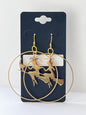 FLYING WITCH + CAT ON BROOMSTICK HOOPS (GPSS) | Earrings