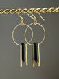ONYZ HEX + RECTANGLE SLIMS HOOP DANGLES | GEMSTONE CRYSTAL Earrings