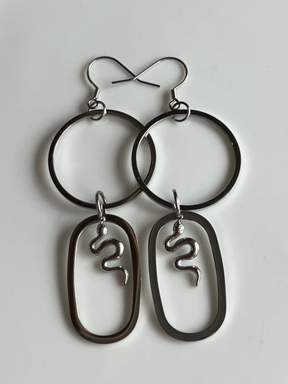 DAINTY SERPENTINE HOOP-DANGLES (SS)| Earrings