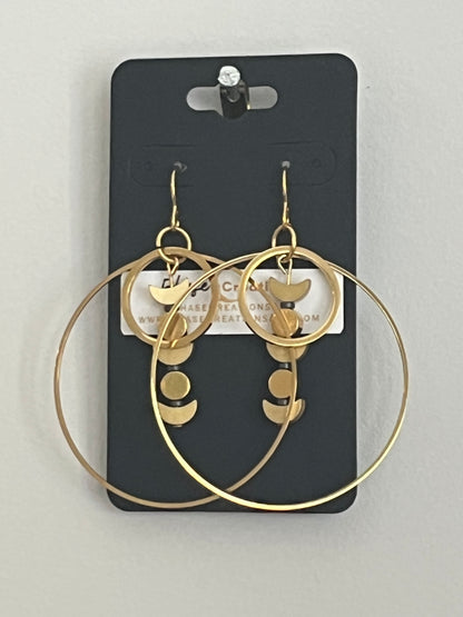 MOON ORBIT HOOP-DANGLES | Earrings