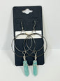 WIRE-WRAPPED AMAZONITE DOUBLE HOOP-DANGLES| Gemstone Earrings