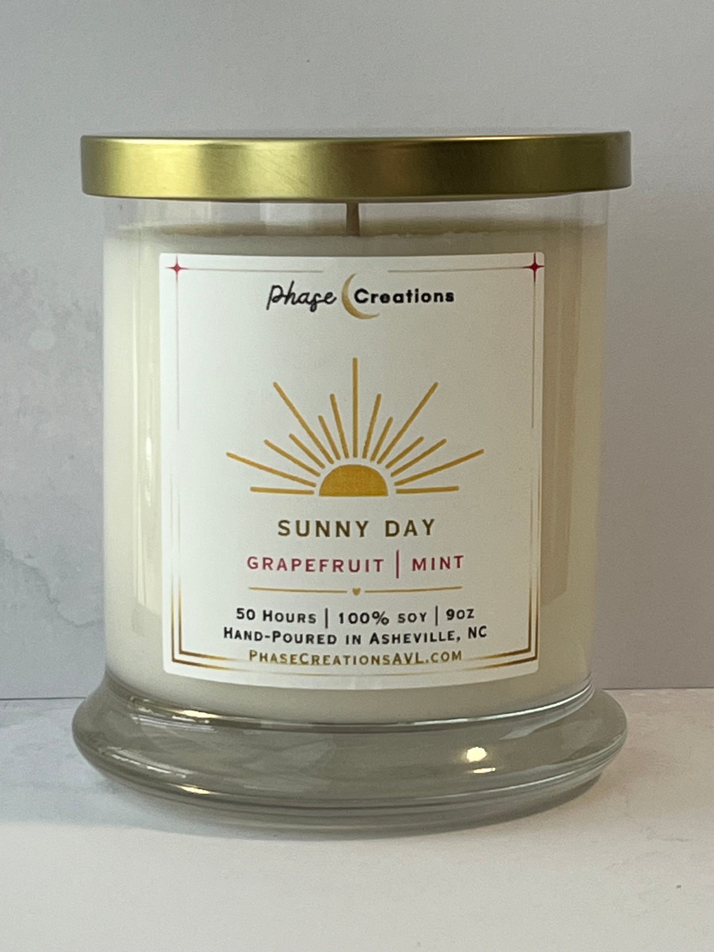 SUNNY DAY ~ Grapefruit + Mint | 50 Hour ~ Hand-poured premium Soy Candle
