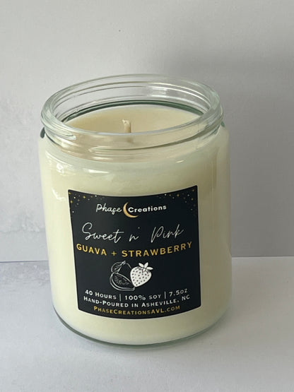 SWEET N’ PINK ~ Guava + Strawberry | Hand-poured Premium Soy Candle