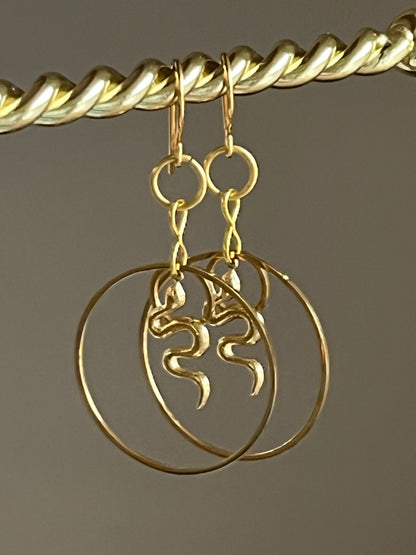 DAINTY SERPENTINE HOOP-DANGLES | Earrings