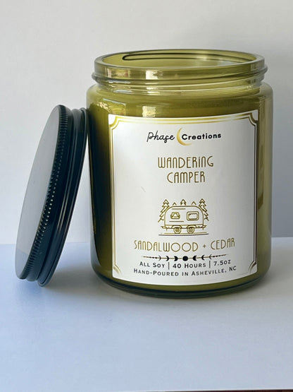WANDERING CAMPER ~ Sandalwood + Cedar | 40 Hour ~ Hand-poured premium Soy Candle