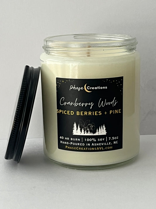 CRANBERRY WOODS ~ Spiced Berries + Pine | Hand-poured Premium Soy Candle