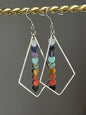 CHAKRA MINI HEART TRIANGLE-DANGLES (SS) | GEMSTONE CRYSTAL Earrings