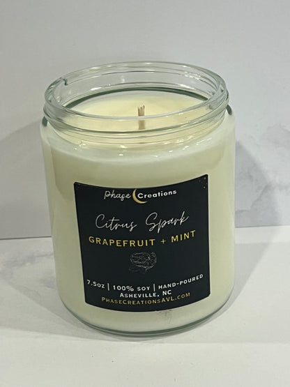 CITRUS SPARK ~ Grapefruit + Mint | Hand-poured Premium Soy Candle