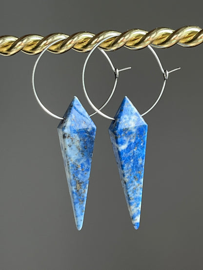 LAPIS LAZULI KITE | GEMSTONE CRYSTAL Earrings