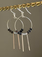 HEMATITE HEARTS w/ METAL RECTANGLES | GEMSTONE CRYSTAL Earrings