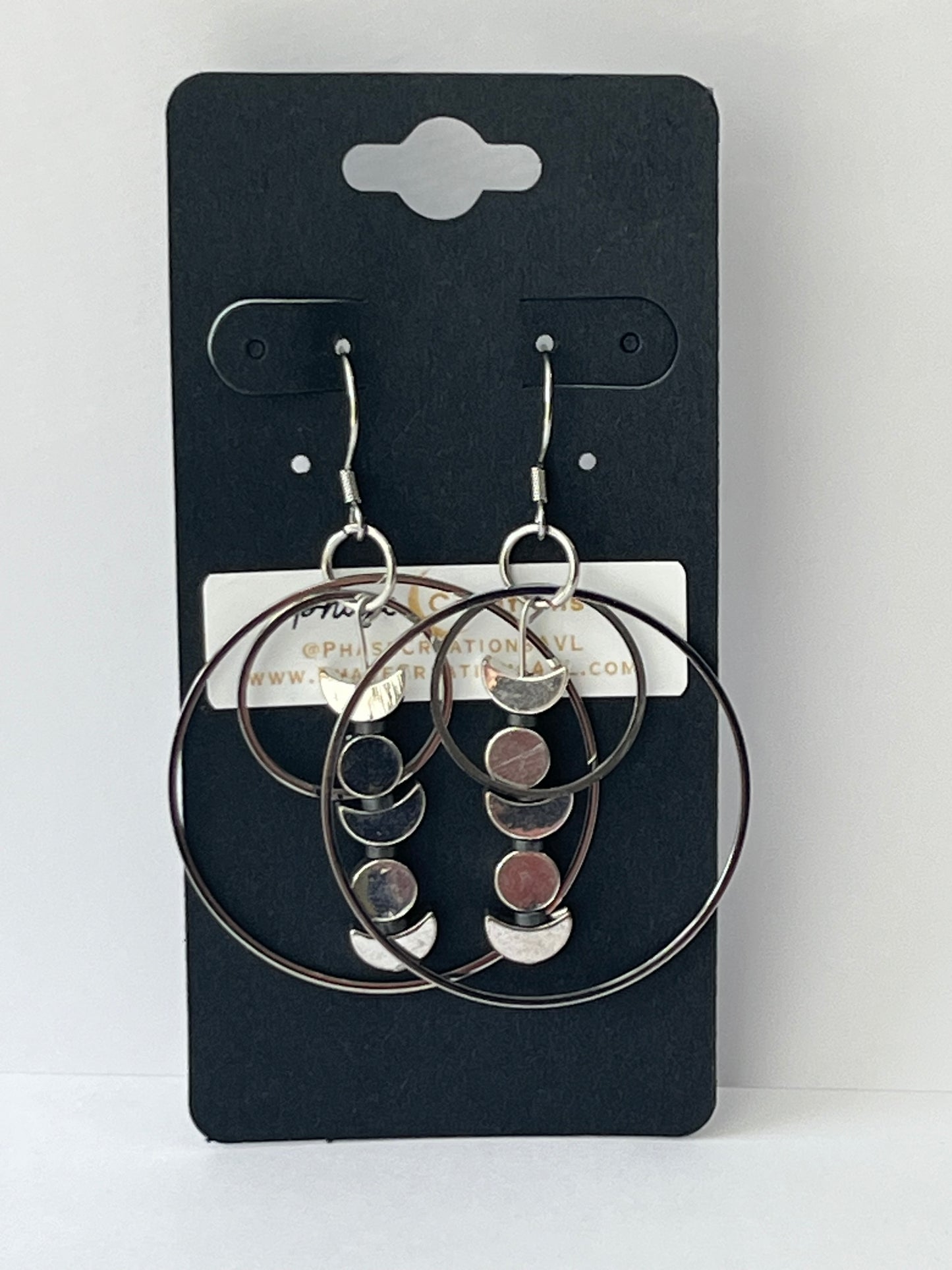 SILVER MOON ORBIT HOOP-DANGLES (SS) | Earrings