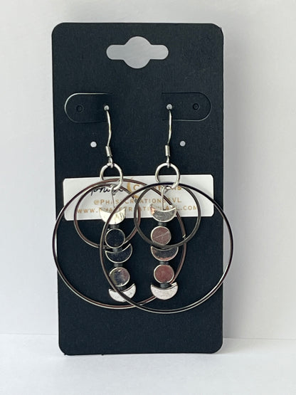 SILVER MOON ORBIT HOOP-DANGLES (SS) | Earrings