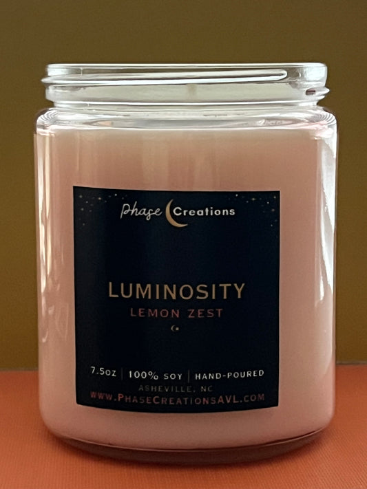 LUMINOSITY ~ Lemon Zest Scent | Hand-poured Premium Soy Candle