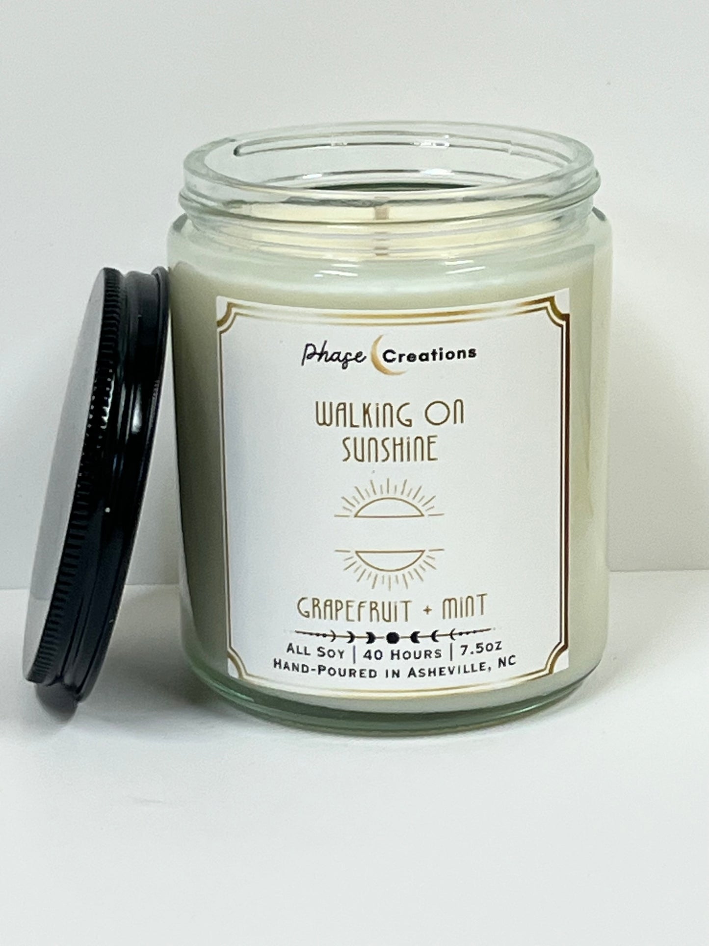 WALKING ON SUNSHINE ~ Grapefruit + Mint | 40 Hour ~ Hand-poured premium Soy Candle