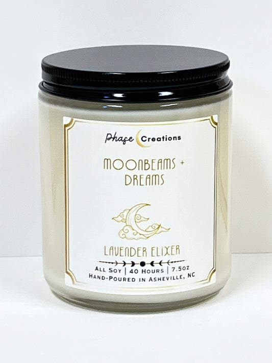 MOONBEAMS + DREAMS ~ Lavender Elixer | 40 Hour ~ Hand-poured Premium Soy Candle