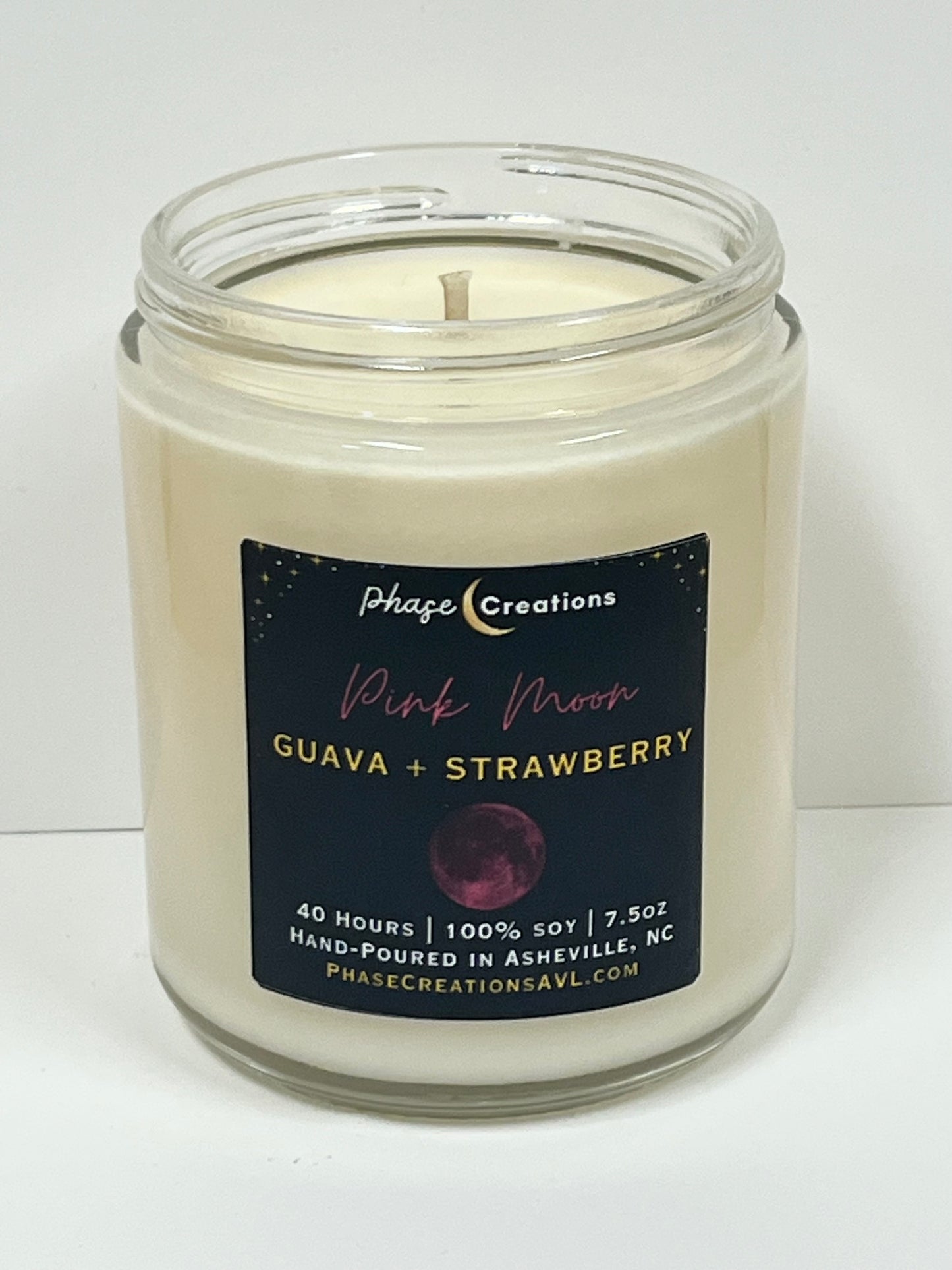 PINK MOON ~ Guava + Strawberry | 40 Hour ~ Hand-poured premium Soy Candle