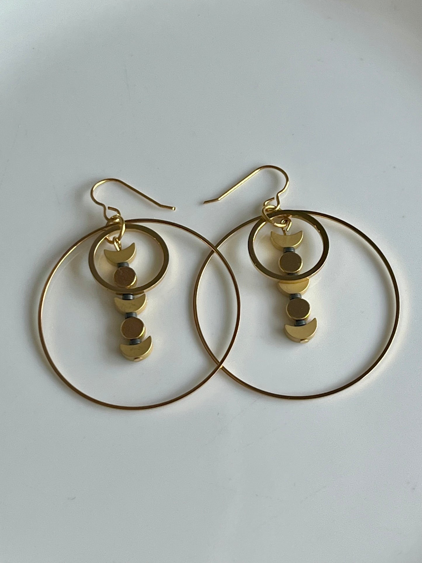 MOON ORBIT HOOP-DANGLES | Earrings
