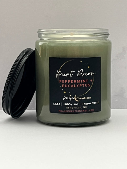 MINT DREAM ~ Peppermint + Eucalyptus Scent | Hand-poured Premium Soy Candle