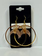 WIRE-WRAPPED PEACH MOONSTONE CRESCENT MOON HOOP-DANGLES (GPSS | Gemstone Earrings