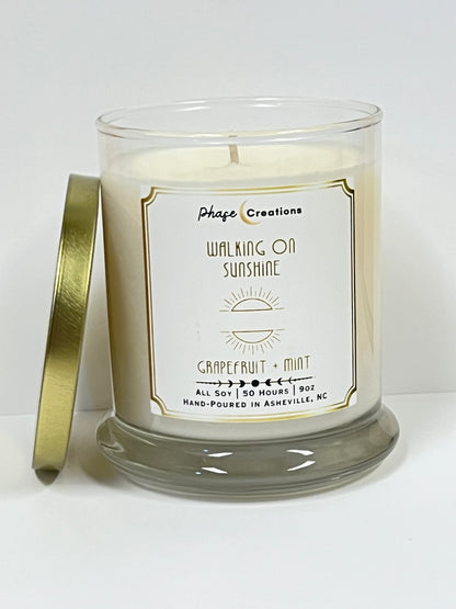 WALKING ON SUNSHINR ~ Grapefruit + Mint | 50 Hour ~ Hand-poured premium Soy Candle