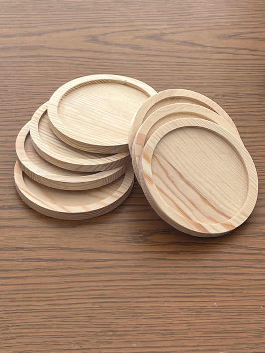 Round Wooden Candle Coaster