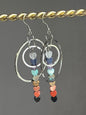 CHAKRA MINI HEART ORBIT HOOP-DANGLES | GEMSTONE CRYSTAL Earrings
