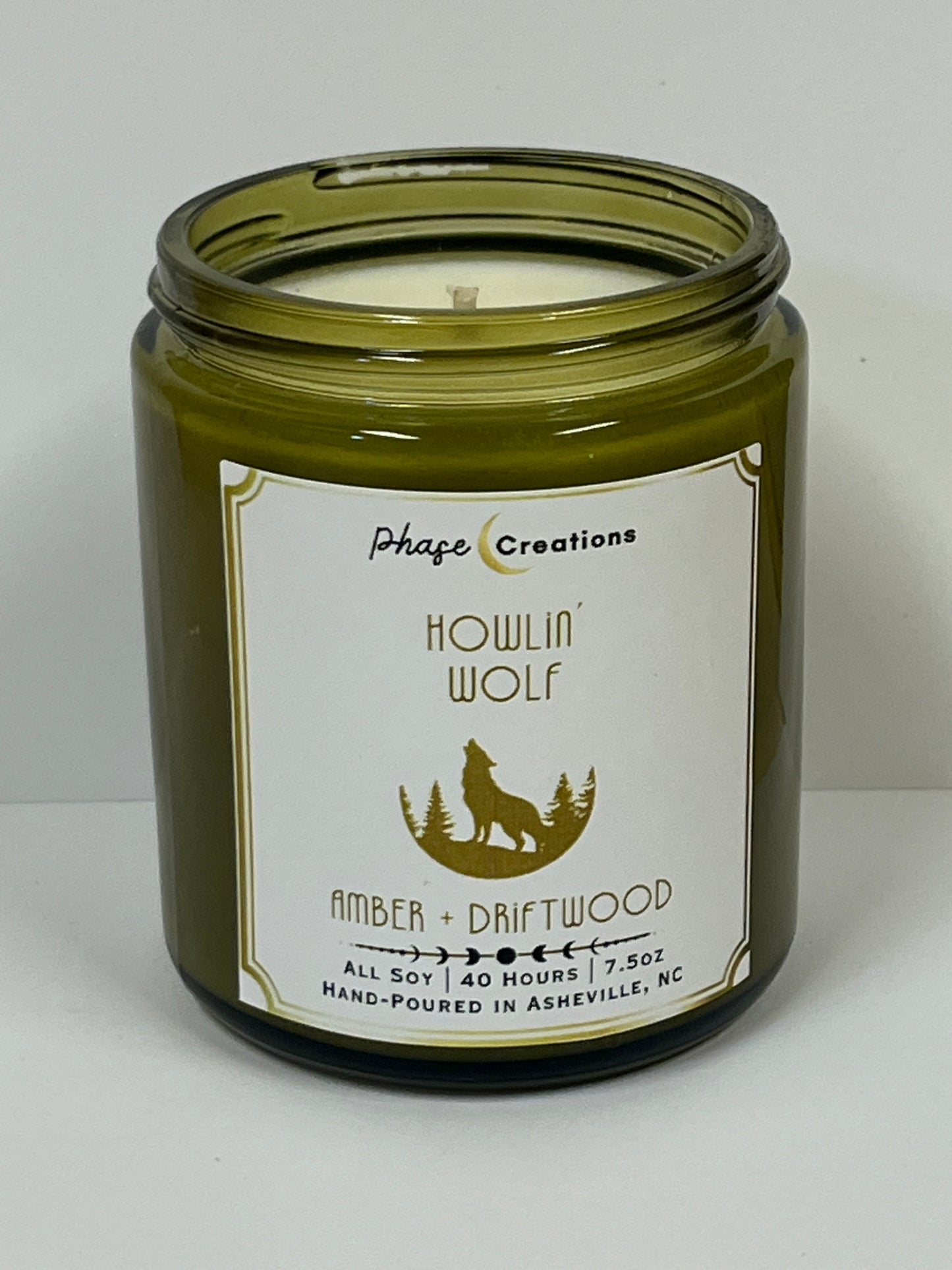 HOWLIN’ WOLF ~ Amber + Driftwood | 40 Hour ~ Hand-poured premium Soy Candle