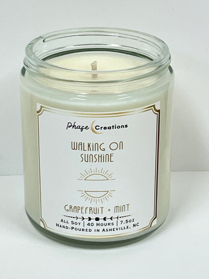 WALKING ON SUNSHINE ~ Grapefruit + Mint | 40 Hour ~ Hand-poured premium Soy Candle
