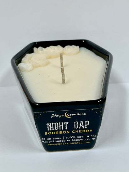HALLOWEEN CANDLE : NIGHT CAP ~ Bourban Cherry | Hand-poured Premium Soy Candle