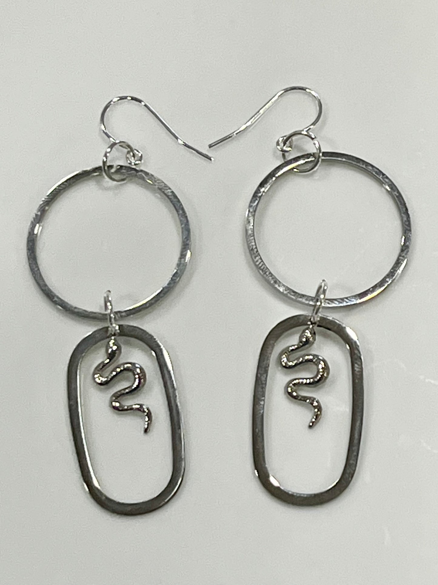 DAINTY SERPENTINE HOOP-DANGLES (SS)| Earrings