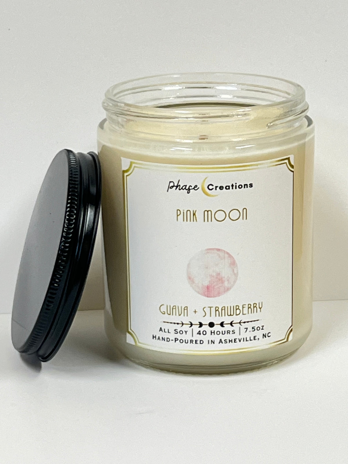 PINK MOON ~ Guava + Strawberry | 40 Hour ~ Hand-poured premium Soy Candle