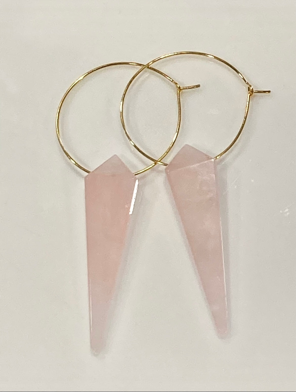 ROSE QUARTZ KITE (GP) | GEMSTONE CRYSTAL EARRINGS