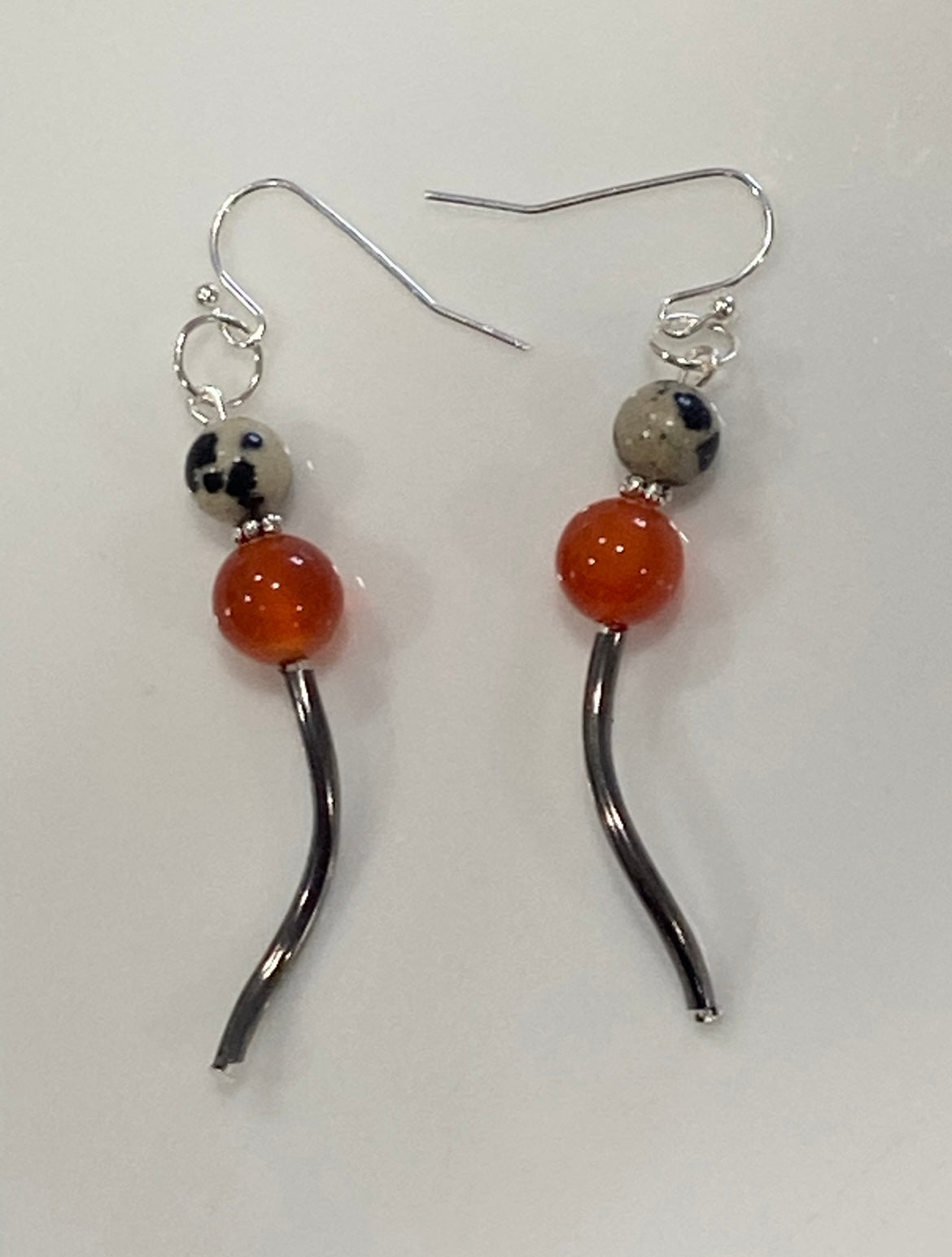 CARNELIAN + DALMATIAN JASPER | GEMSTONE CRYSTAL Earrings