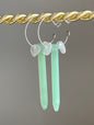 GREEN AVENTURINE POINT + CLEAR QUARTZ | GEMSTONE CRYSTAL Earrings