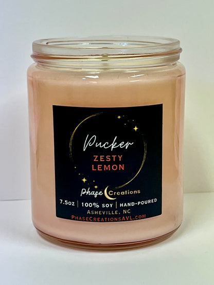 PUCKER ~ Zesty Lemon Scent | Hand-poured Premium Soy Candle