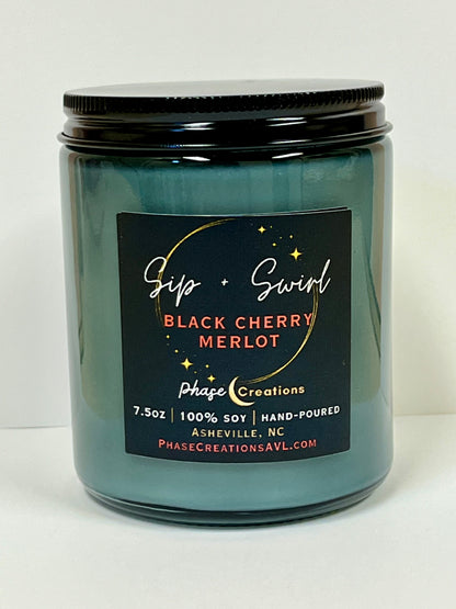 SIP + SWIRL ~ Black Cherry Merlot | Hand-poured Premium Soy Candle