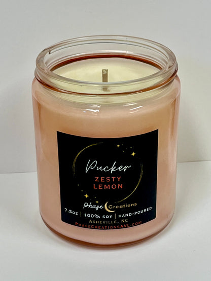 PUCKER ~ Zesty Lemon Scent | Hand-poured Premium Soy Candle