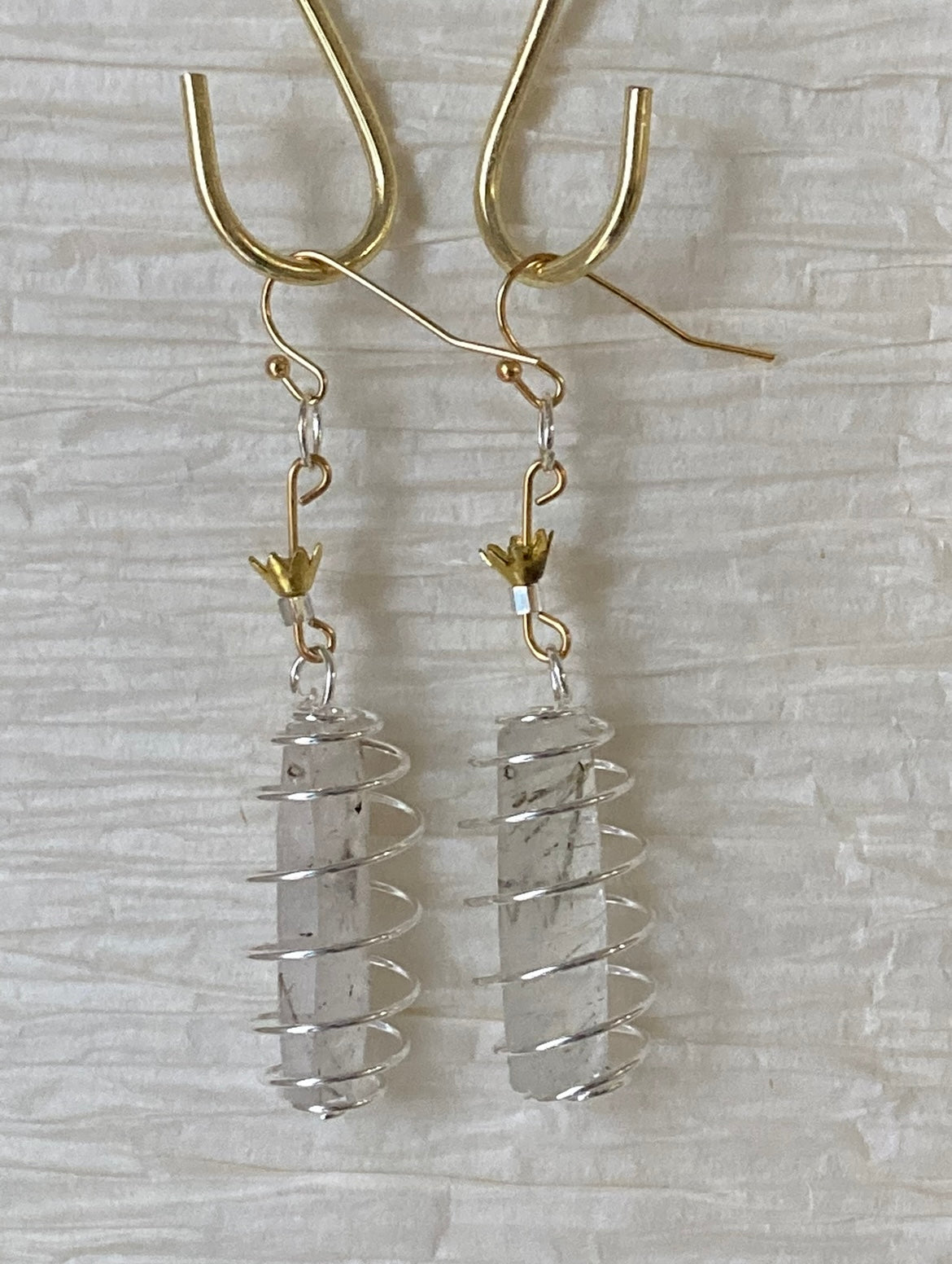 RUTILATED RECTANGLE QUARTZ | GEMSTONE CRYSTAL Earrings