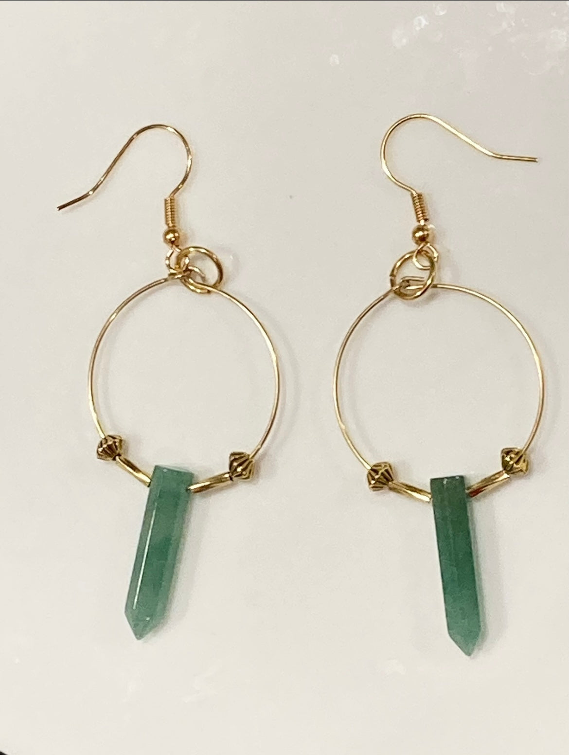GREEN AVENTURINE HEX | GEMSTONE CRYSTAL Earrings