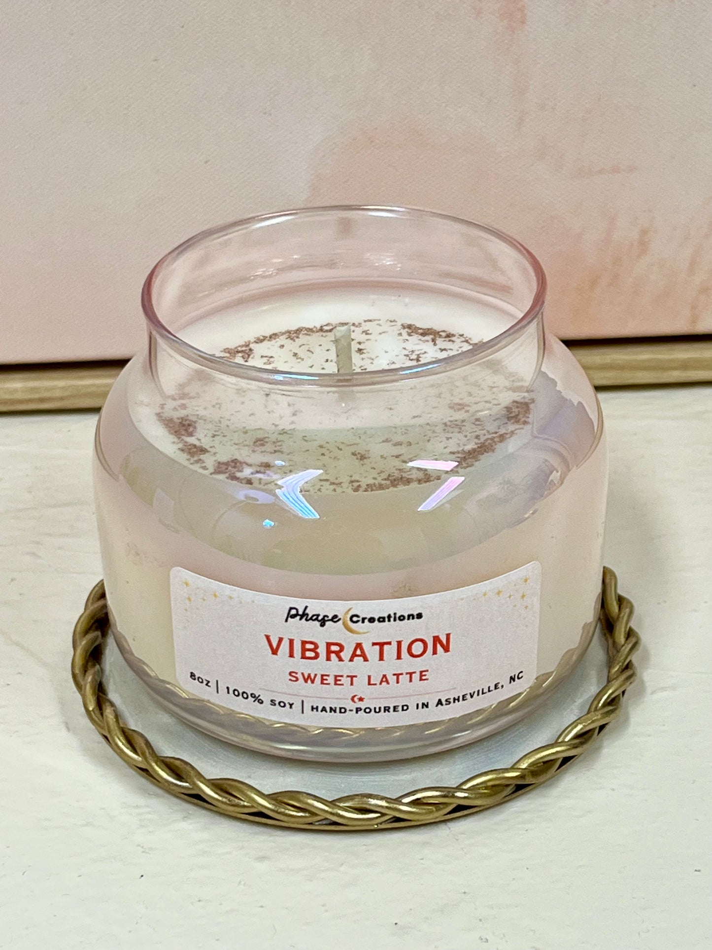 VIBRATION "Shimmered" ~ Sweet Latte Scent | Hand-poured Premium Soy Candle