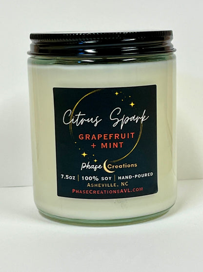 CITRUS SPARK ~ Grapefruit + Mint | Hand-poured Premium Soy Candle