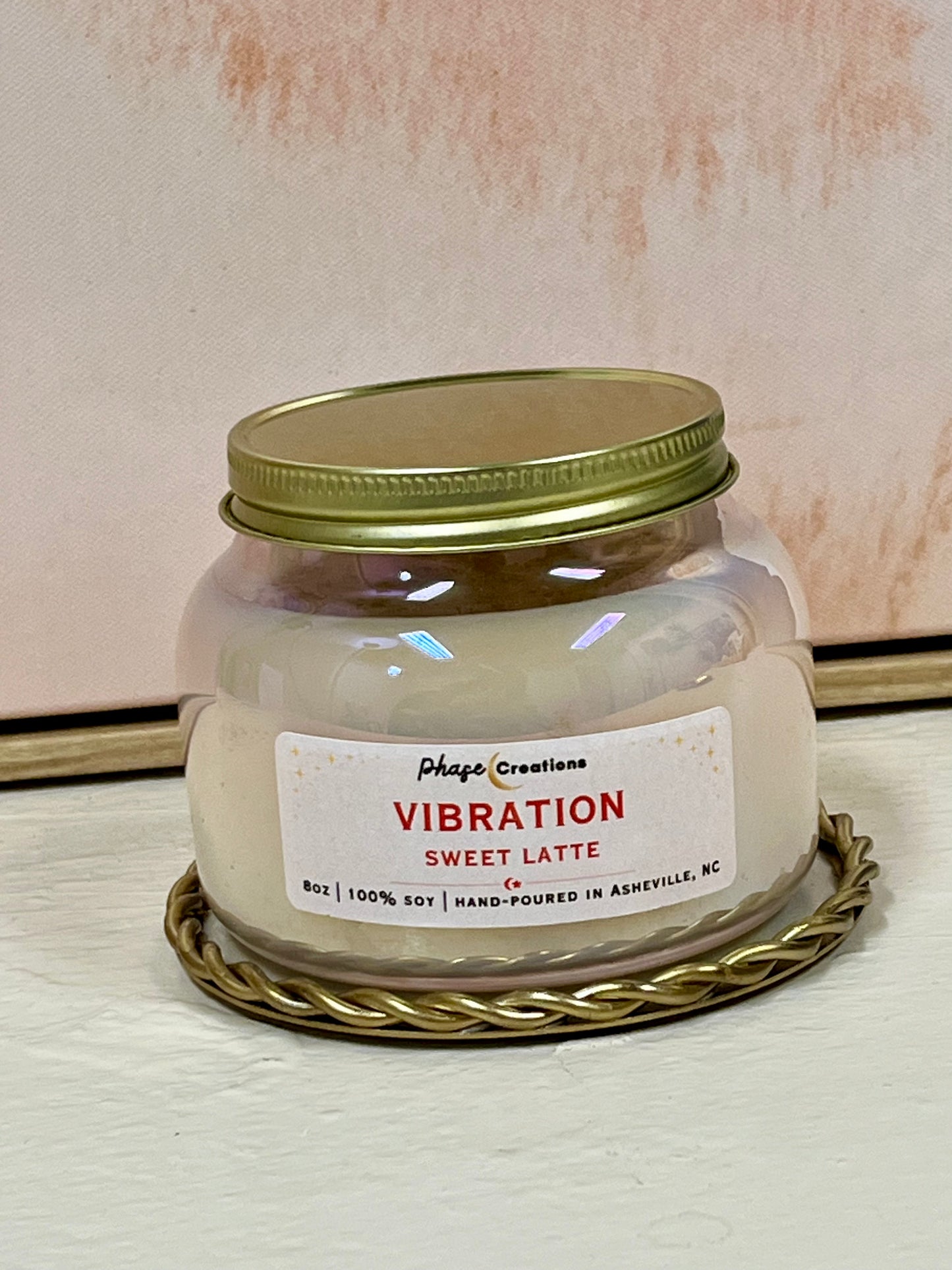 VIBRATION "Shimmered" ~ Sweet Latte Scent | Hand-poured Premium Soy Candle