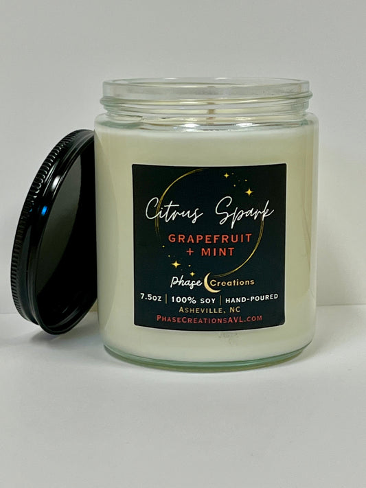 CITRUS SPARK ~ Grapefruit + Mint | Hand-poured Premium Soy Candle